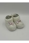 Hand-Knitted White Booties with Colorful Ribbons for Newborn Baby - 2