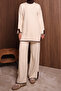 Women's Oversized Tight Knit Slit Hijab Knitwear Set 1146 - 2