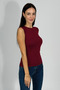 Women's Zero Sleeve Crew Neck Bodysuit Claret Red 1 Piece - 5