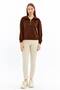 Women's Sweatshirt Zippered Stand Collar - 2
