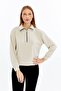 Women's zip-up crewneck sweatshirt