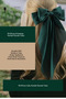 Women's Dark Green Shiny Bow Ribbon Long Luxury Buckle - 4