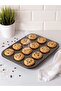 12-Piece Cupcake-mini Fireproof Tray for Cheesecake and Muffin - Cake, Cookie, Pie and Bun Mold - 7