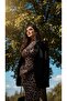 New Season Eye-Catching Patterned Women's Midi Dress Turtleneck Long Sleeve - 3