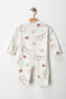 Khaki Baby Boy Teddy Bear Patterned 2-Piece Jumpsuit Set Newborn - 3