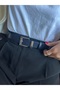 Knot Classic Square Patterned Women's Silver Buckle Belt Coat Belt Dress Belt Trouser Belt