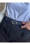 Let O Letter Patterned Women's Silver Buckle Belt Jacket Belt Dress Belt Trouser Belt