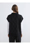 Lcwaikiki classic black baklava patterned Oversized women's knitwear sweater - 4