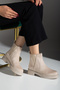 |   En |   Comfort Mold Thick Sole Beige Suede Chelsea Boots - 3