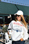Women's Islas Baleares (Fan) Printed Relaxed Karyoka Stitched Hooded Sweatshirt Ecru - 2
