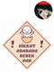 Attention Baby in Car Yellow Sticker – 10X10 cm Foil B Printed Warning Label