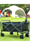 Foldable Shopping Cart, Heavy Duty 100kg Utility Trolley with Adjustable Handle & 360° Wheels, Black - 7
