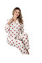 Milan Women's Shirt Collar White Heart Pattern Pajama Set – Comfortable and Stylish - 4