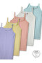 100% Cotton Girls' Thin Strap Jacquard Undershirt Set of 5 / Undershirt / Underwear