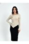 NEW SEASON Crinkled Fabric Asymmetric Cut Ruffled Long Sleeve Blouse 0025 - 4