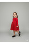 Girl's Red Dress with Tulle Skirt, Bow and Stone Detail (3 Years Old, 4 Years Old, 5 Years Old, 6 Years Old, 7 Years Old) - 3