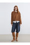 Vizyon New Season Shirt Collar Oversize Women's Suede Look Jacket - 3
