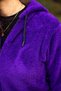 Women's Purple Plush Thick Zippered Hooded Pocket Jacket 23KCKTMY50 - 6