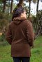 Women's Dark Brown Plush Thick Zippered Hooded Pocket Jacket 23Kcktmy50 - 7