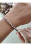 Premium Zircon Colored Stone Triangle Model Steel Bracelet - 3