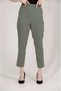 1005 Gray Carrot Leg High Waist Lycra Woven Women's Trousers - 5
