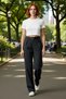 Women's Fashion High Waist Straight Straight Cut Woven Pants Winter Seasons Casual Summer - 3