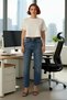 Women Fashion High Waist Straight Jean Pants Cotton Denim Casual Style Seasonal Use - 4