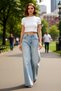 Women's Fashion High Waist Wide Leg Palazzo Jean Cotton Daily Use Weekend Quality Material - 3
