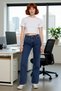 Women Fashion High Waist Wide Leg Denim Jean Cotton Daily Combinations Weekend Durable Material - 4