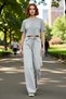 Women Fashion High Waist Wide Leg Palazzo Jean Pants Cotton Casual Style Seasonal Use - 3
