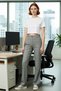 Women's Fashion High Waist Plaid Pipe Leg Pants Winter Seasons Elegance Daily Use Modern Design - 4