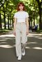 Women's Fashion Wide Leg Striped Pants High Waist Wide Leg Crepe Woven Summer - 3