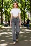 Women's Fashion High Waist Wide Leg Long Length Jean Pants Cotton Casual Style Seasonal Use - 3