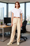 Women's Fashion Wide Leg Pleated Woven Pants High Waist Casual Daily Summer Use - 4