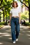 Women Fashion Wide Leg Baggy Jeans Denim Pants Cotton Daily Combinations Seasonal Use - 3