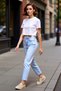 Women's Fashion High Waist Mom Jean Pipe Leg Daily Combinations Care Collection Seasonal Use