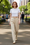Women's Fashion High Waist Wide Leg Long Linen Pants Casual Style Weekend Seasonal Use - 2