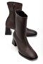 Hc-2700 Brown Heeled Zippered Women's Boots - 4