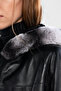 Women's Genuine Leather Black Leather Coat - 5
