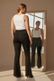 Plus Size Women's Black and Magenta Spanish Leg Pants |   Elegant and Comfortable Cutting - 4