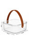 Set of 2 Acrylic Clear Plastic Storage Containers with Lid & Leather Handle, 20×20×8 cm - 5