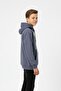 Hooded Kangaroo Pocket Detailed Ribbed 100% Cotton 3 Thread Boys' Sweatshirt - 3