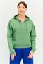 Women Sportswear Fit Long Sleeve Training Hooded Sweatshirt, Green