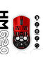 HM620 8K Hz 30000 DPI Tri-Mode Kablosuz/Bluetooth Siyah Kırmızı Gaming Oyuncu Mouse