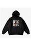 Makiteks Black Cotton Unisex Kangaroo Pocket Hooded Relaxed Cut Break Rules Printed Sweatshirt
