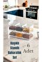 6-Piece Clear Spice Bowl Set with Stand and Spoon - 2