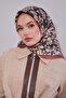 وشاح حريري بنمط تجريدي على شكل زهرة السلمون - 3
