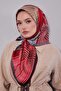 وشاح حريري منقوش باللون الأحمر