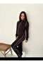 Modal Fabric Striped Wide Leg Zippered Tracksuit Set - 3