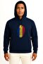 Hooded Romania, Flag, Fingerprint Chest Design Unisex Sweatshirt